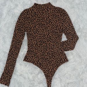 Mock Neck Leopard Bodysuit